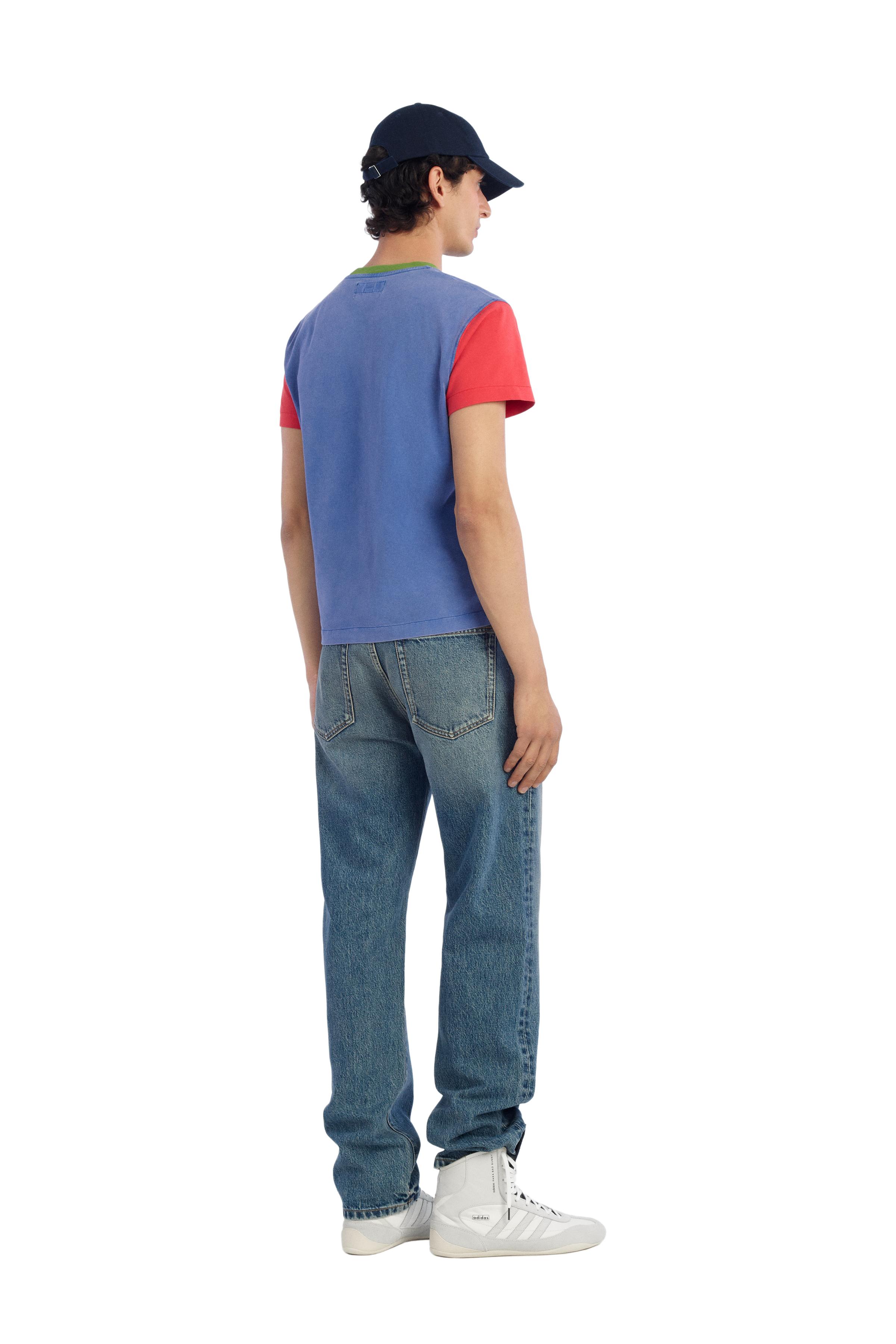 SLIM CROPPED COLOR BLOCK T-SHIRT